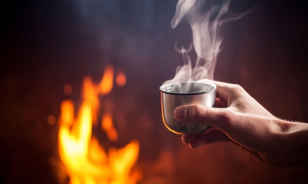 Nothing beats a fire and warm drink when enjoying wintertime